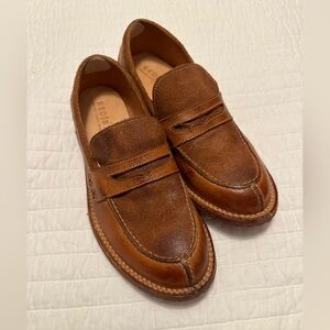 Bed Stu Reina penny loafers tan suede 6.5 women’s